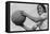 Girl and Volley Ball-Ansel Adams-Framed Stretched Canvas