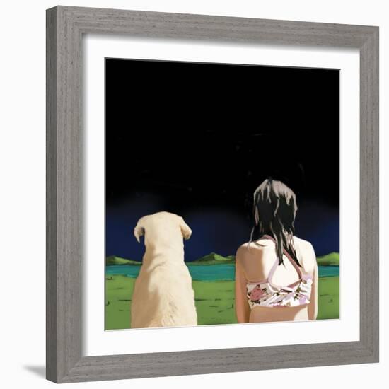 Girl and Yellow Lab, 2008-Marjorie Weiss-Framed Giclee Print