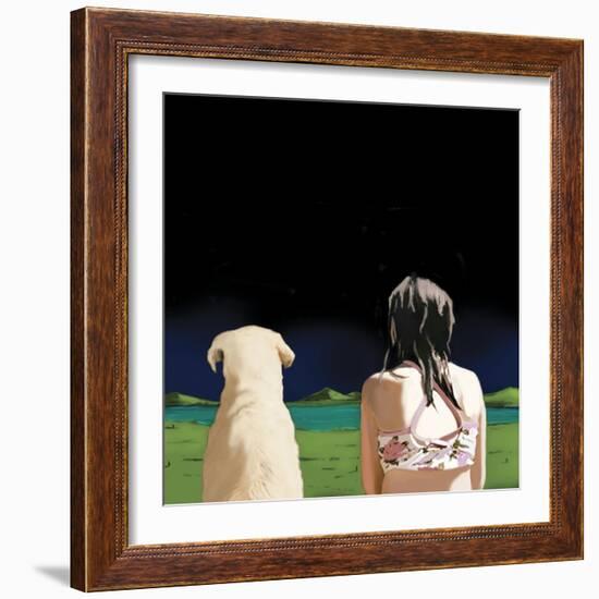 Girl and Yellow Lab, 2008-Marjorie Weiss-Framed Giclee Print