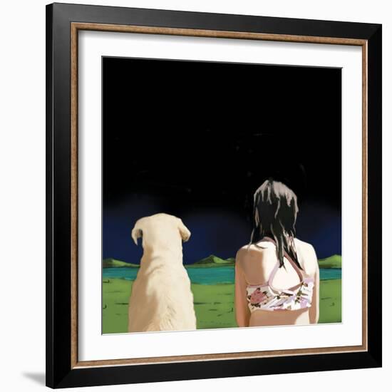 Girl and Yellow Lab, 2008-Marjorie Weiss-Framed Giclee Print