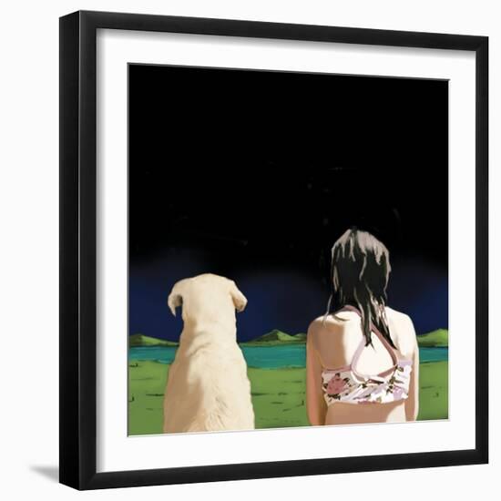 Girl and Yellow Lab, 2008-Marjorie Weiss-Framed Giclee Print