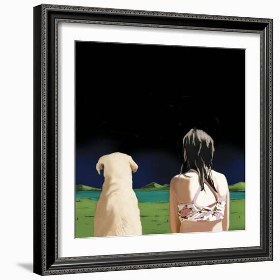 Girl and Yellow Lab, 2008-Marjorie Weiss-Framed Giclee Print