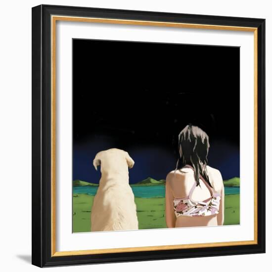 Girl and Yellow Lab, 2008-Marjorie Weiss-Framed Giclee Print