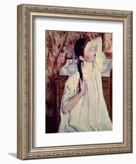 Girl Arranging Her Hair, 1886-Mary Cassatt-Framed Giclee Print