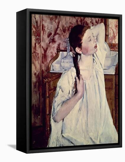 Girl Arranging Her Hair, 1886-Mary Cassatt-Framed Premier Image Canvas