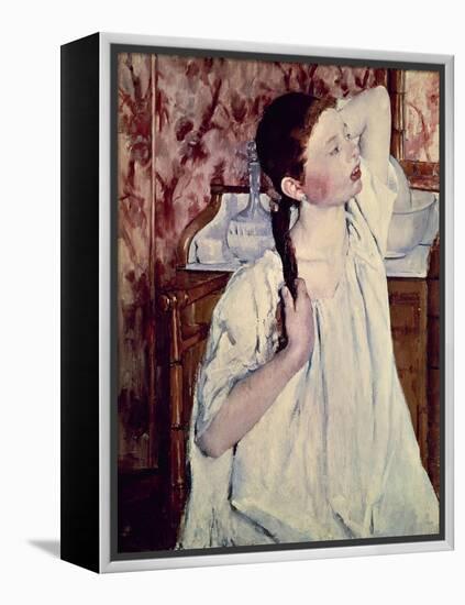 Girl Arranging Her Hair, 1886-Mary Cassatt-Framed Premier Image Canvas