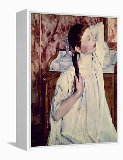 Girl Arranging Her Hair, 1886-Mary Cassatt-Framed Premier Image Canvas