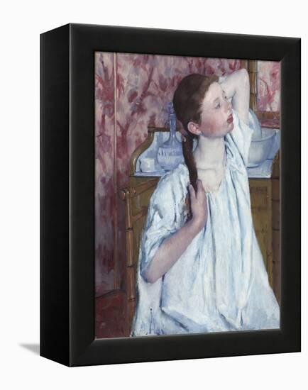 Girl Arranging Her Hair, by Mary Cassatt, 1886, American painting,-Mary Cassatt-Framed Stretched Canvas