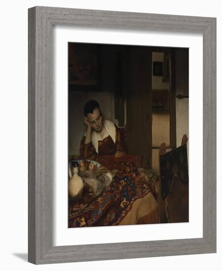 Girl asleep at a table, 1656-57-Johannes Vermeer-Framed Giclee Print