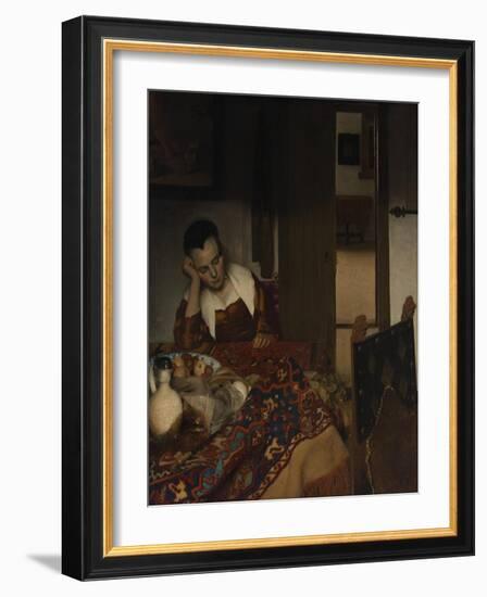 Girl asleep at a table, 1656-57-Johannes Vermeer-Framed Giclee Print