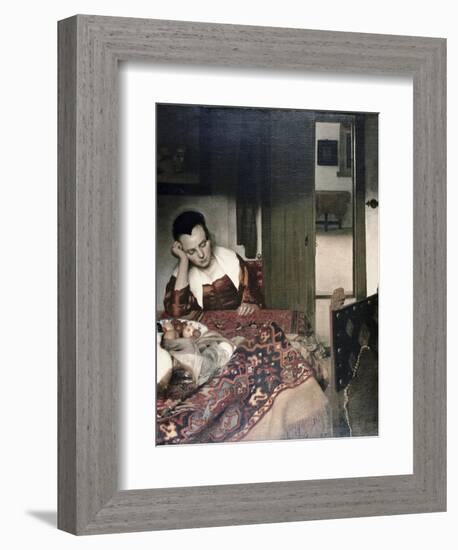 Girl Asleep at a Table-Johannes Vermeer-Framed Giclee Print