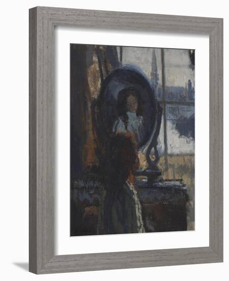 Girl at a Looking-Glass, Little Rachel, 1907-Walter Richard Sickert-Framed Giclee Print