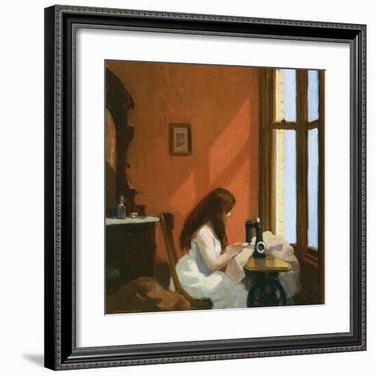 Girl at a Sewing Machine, c.1921-Edward Hopper-Framed Premium Giclee Print