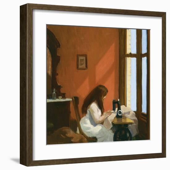 Girl at a Sewing Machine, c.1921-Edward Hopper-Framed Premium Giclee Print