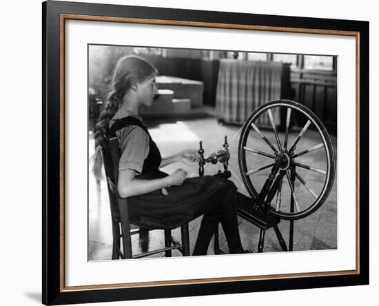 Girl at a Spinning Wheel-null-Framed Photographic Print