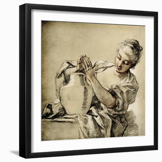 Girl at a Well-Francois Boucher-Framed Giclee Print