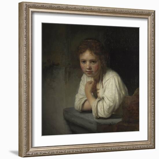 Girl at a Window, 1645-Rembrandt van Rijn-Framed Giclee Print