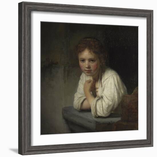 Girl at a Window, 1645-Rembrandt van Rijn-Framed Giclee Print