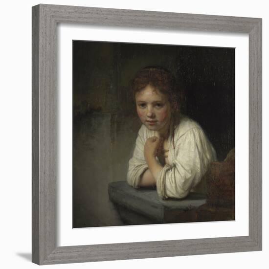 Girl at a Window, 1645-Rembrandt van Rijn-Framed Giclee Print