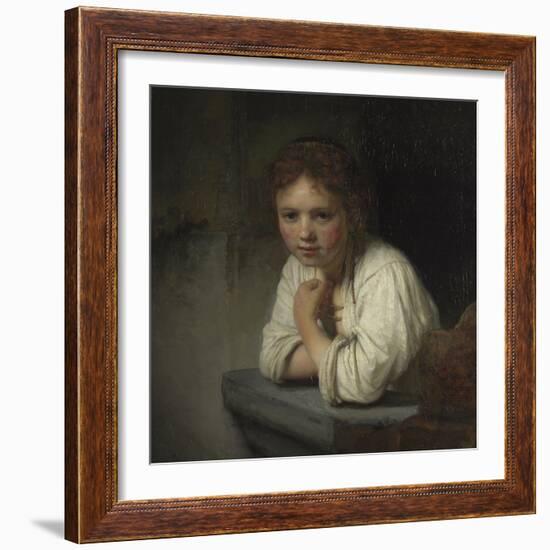 Girl at a Window, 1645-Rembrandt van Rijn-Framed Giclee Print