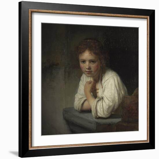 Girl at a Window, 1645-Rembrandt van Rijn-Framed Giclee Print