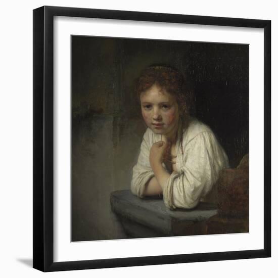 Girl at a Window, 1645-Rembrandt van Rijn-Framed Giclee Print