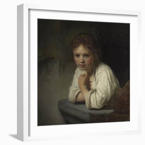 Girl at a Window, 1645-Rembrandt van Rijn-Framed Giclee Print