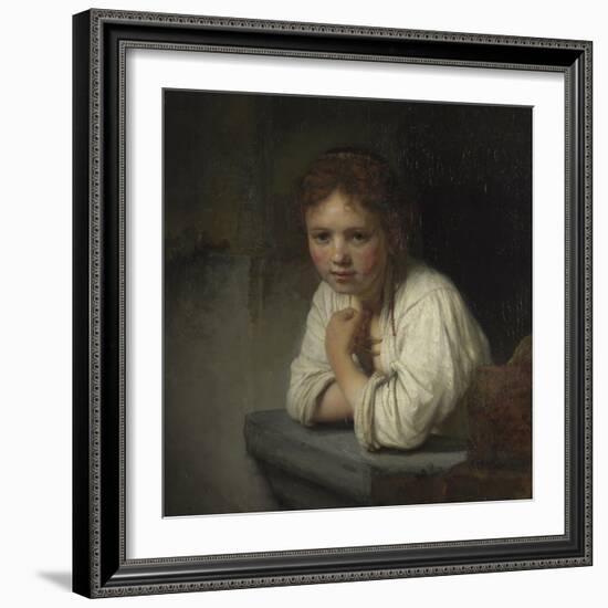 Girl at a Window, 1645-Rembrandt van Rijn-Framed Giclee Print