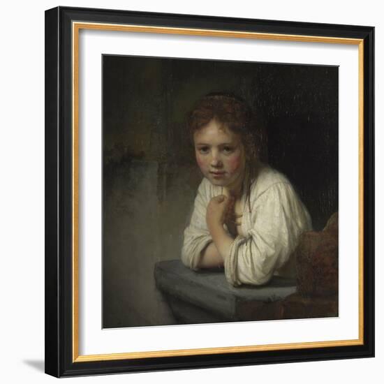 Girl at a Window, 1645-Rembrandt van Rijn-Framed Giclee Print