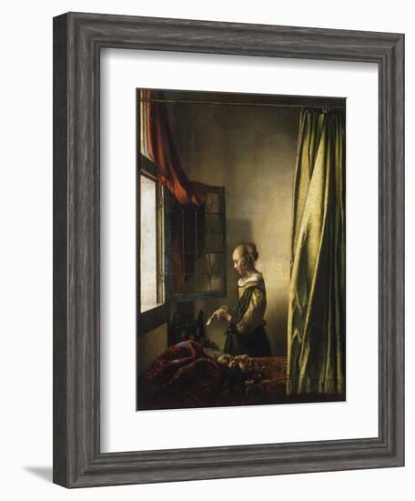 Girl at a Window Reading a Letter, about 1658-Johannes Vermeer-Framed Giclee Print