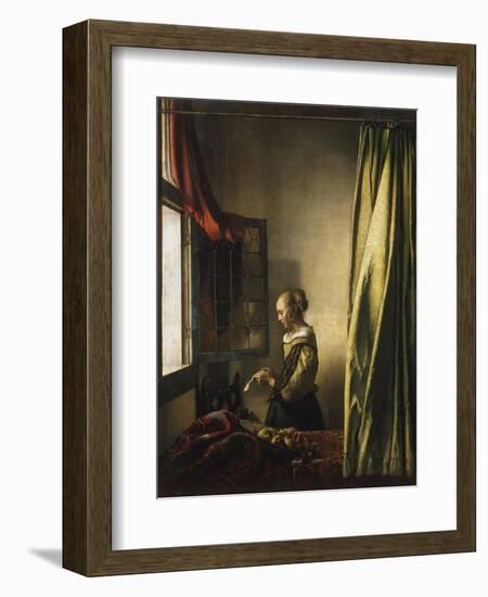 Girl at a Window Reading a Letter, about 1658-Johannes Vermeer-Framed Giclee Print