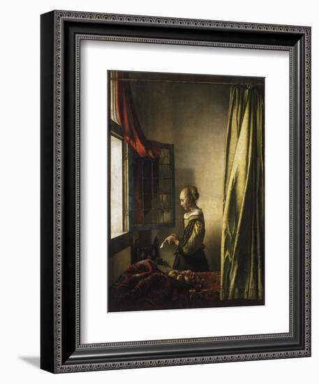 Girl at a Window Reading a Letter, about 1658-Johannes Vermeer-Framed Giclee Print