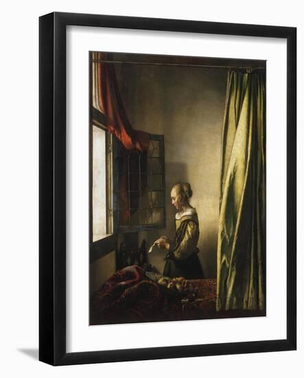 Girl at a Window Reading a Letter, about 1658-Johannes Vermeer-Framed Giclee Print