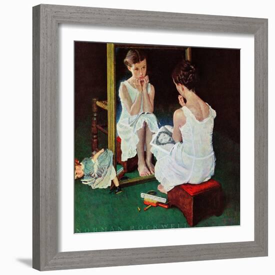 "Girl at the Mirror", March 6,1954-Norman Rockwell-Framed Giclee Print