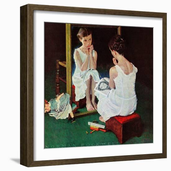 "Girl at the Mirror", March 6,1954-Norman Rockwell-Framed Giclee Print