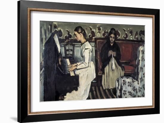 Girl at the Piano (Overture to Tannhause), C1868-Paul Cézanne-Framed Giclee Print