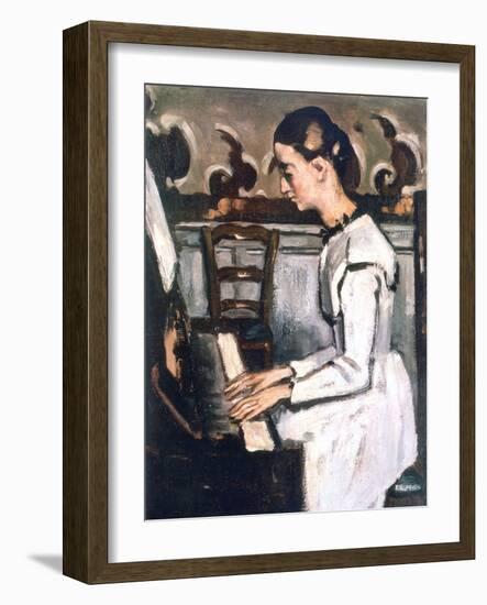 Girl at the Piano, the Overture to Tannhauser, Detail, 1868-Paul Cézanne-Framed Giclee Print