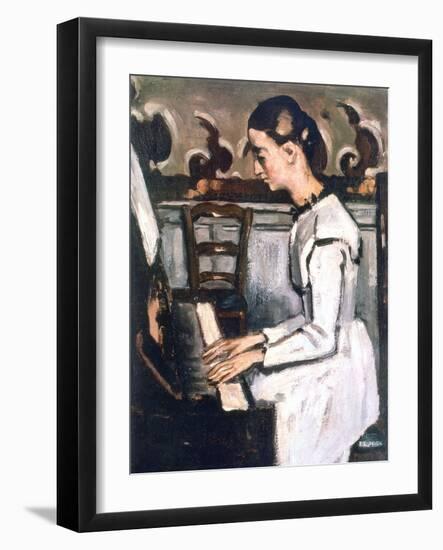 Girl at the Piano, the Overture to Tannhauser, Detail, 1868-Paul Cézanne-Framed Giclee Print