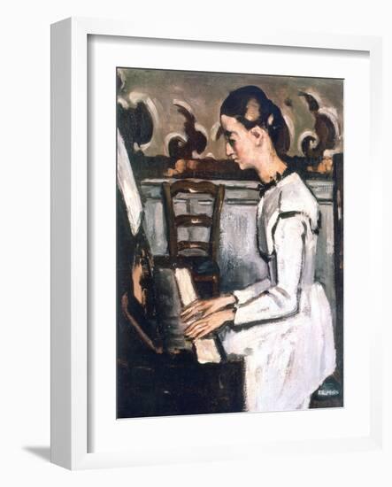 Girl at the Piano, the Overture to Tannhauser, Detail, 1868-Paul Cézanne-Framed Giclee Print