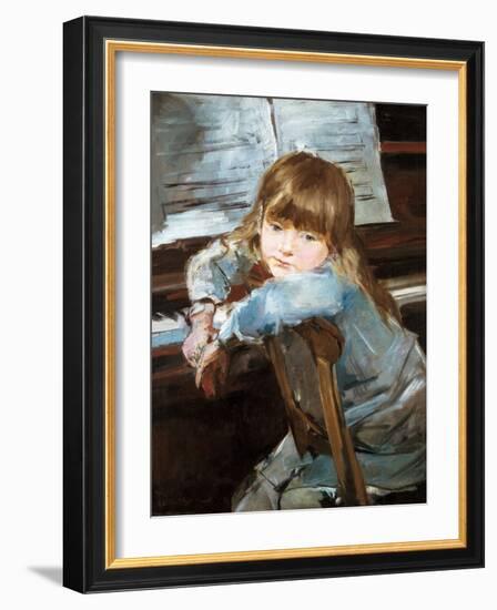 Girl before the Piano, Late C19th-Francisco Torrescassana-Framed Giclee Print