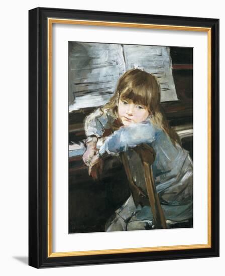 Girl before the Piano-Francesc Torrescassana-Framed Art Print
