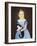 Girl Blue Dress with Cat-Cheryl Bartley-Framed Giclee Print