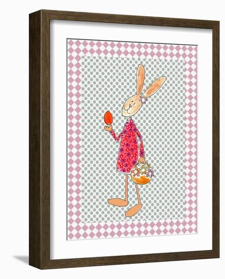 Girl Bunny with Egg and Basket-Effie Zafiropoulou-Framed Giclee Print