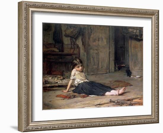 Girl by the Fireside, 1867-Frank Holl-Framed Giclee Print