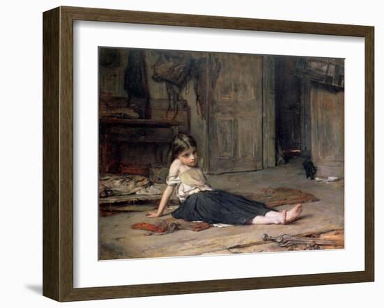 Girl by the Fireside, 1867-Frank Holl-Framed Giclee Print