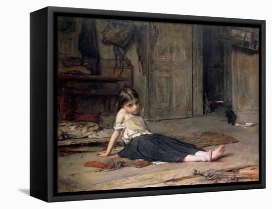 Girl by the Fireside, 1867-Frank Holl-Framed Premier Image Canvas