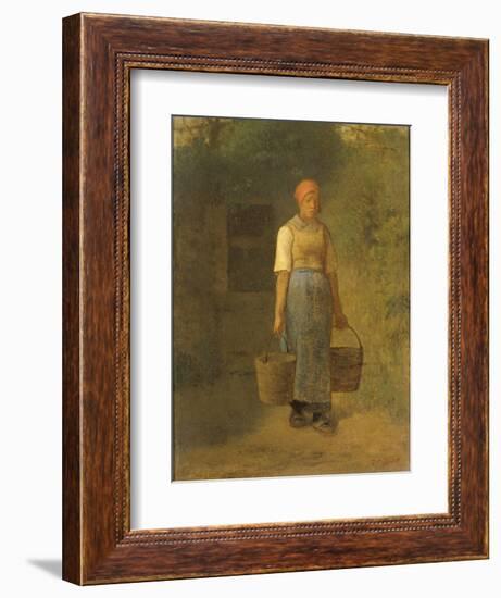 Girl Carrying Water-Jean Francois Millet-Framed Art Print