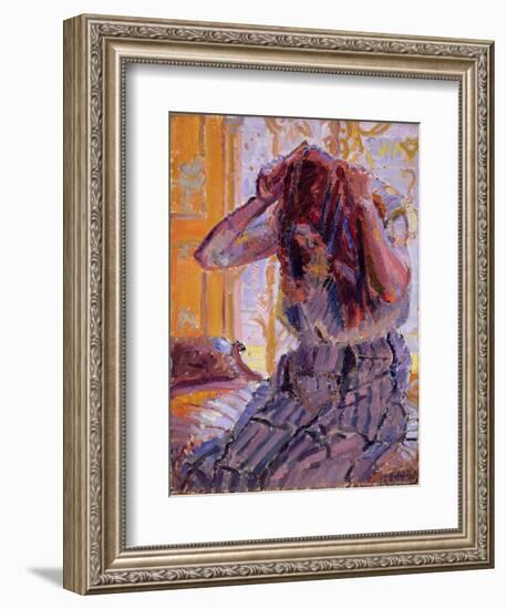 Girl Combing Her Hair-Harold Gilman-Framed Giclee Print