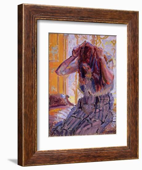 Girl Combing Her Hair-Harold Gilman-Framed Giclee Print