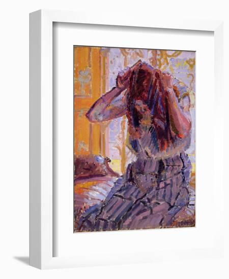 Girl Combing Her Hair-Harold Gilman-Framed Giclee Print